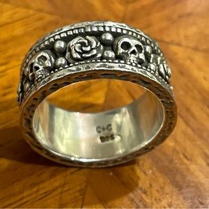 Clocks and Colours Sterling Silver Brimstone Ring Size 13